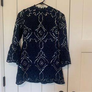 GB Girls - Blue Lace Long Sleeve Dress- Size 8